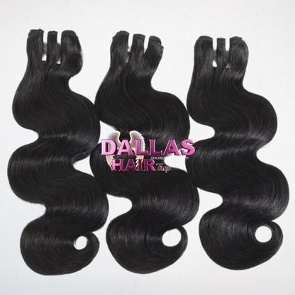 3) Straight/BodyWave DD Bundles 14A 00% Virgin Cambodian hair