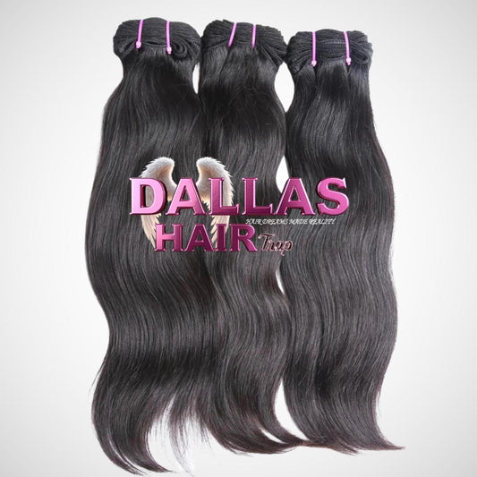 3) Straight/Wavy Bundles 100%Raw Virgin Indian Hair
